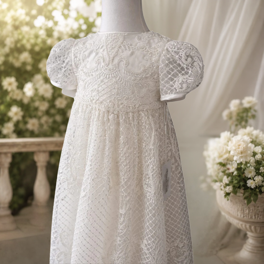 Nina Christening Gown with Bonnet & Shoes